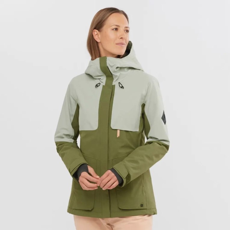 Jaquetas De Esqui Salomon Proof Light Insulated Hoodie Feminino Menta Verde Oliva | PT G52097